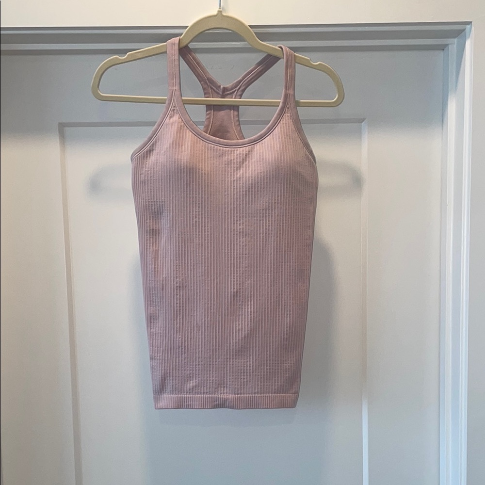 Lululemon Pink Ribbed Ebb to Flow Tank Top